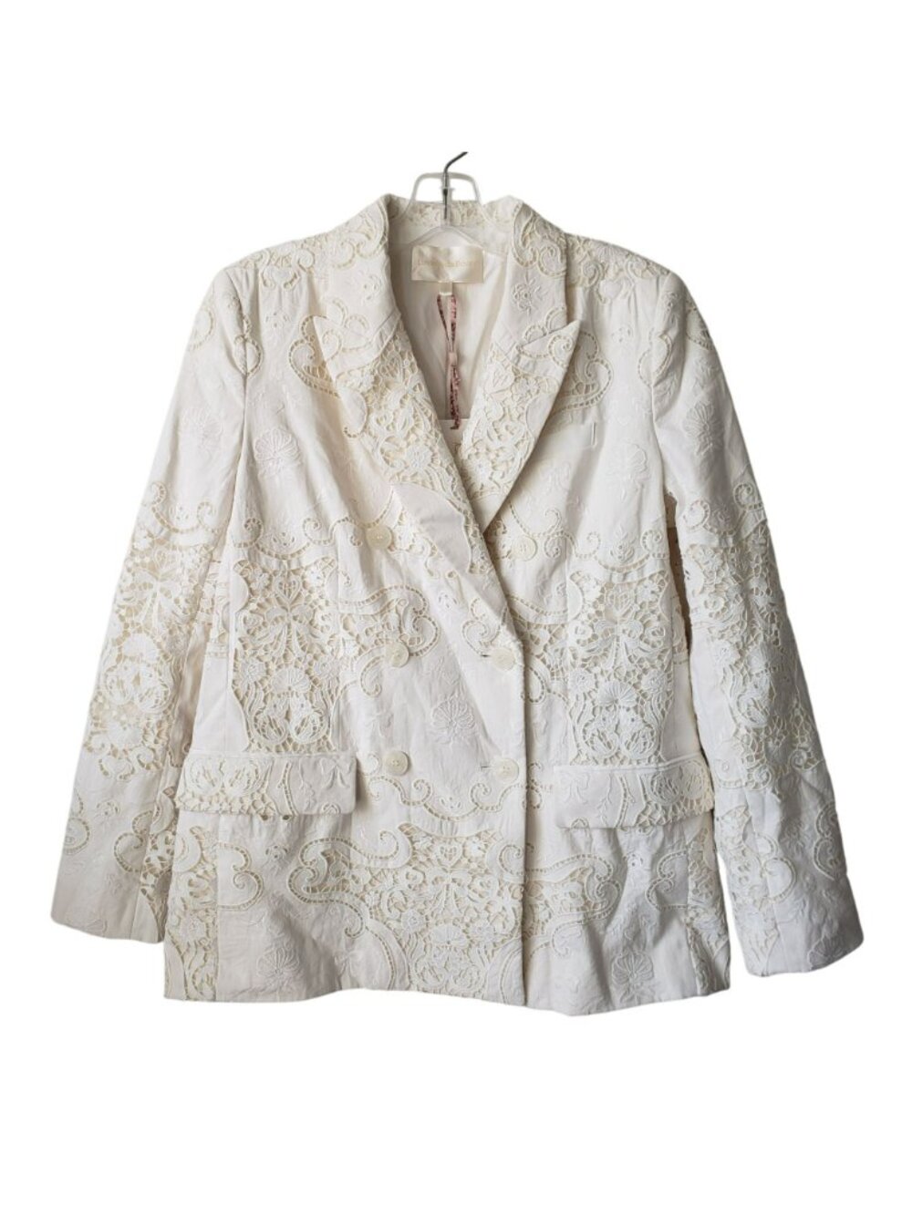 NEW LoveShackFancy Luara Cotton Doiley Lace Blazer Jacket White Bridal Coquette - Picture 3 of 16